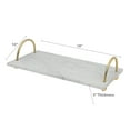 thumbnail image 3 of Maison Concepts White Marble Rect. Serving Tray With Gold Handles (18L X 10W X 3H), 3 of 4
