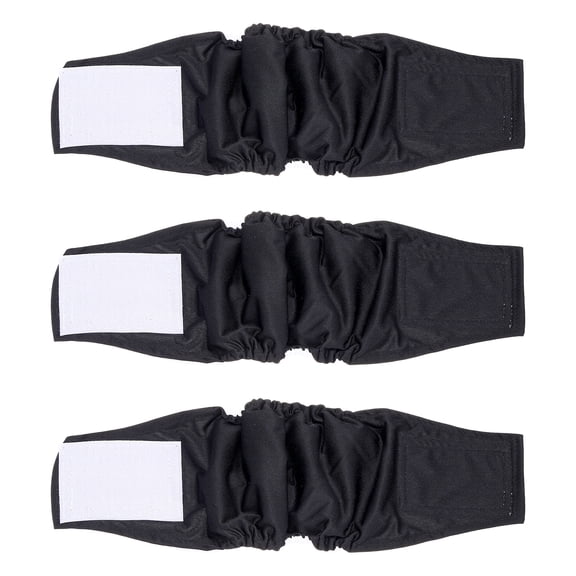 Uxcell Belly Bands for Male Dogs, Reusable Washable Dog Diapers High Absorbing Wrap Diapers, (3Pcs, L, Black), Intended for Male Small Doggie/Puppies Training