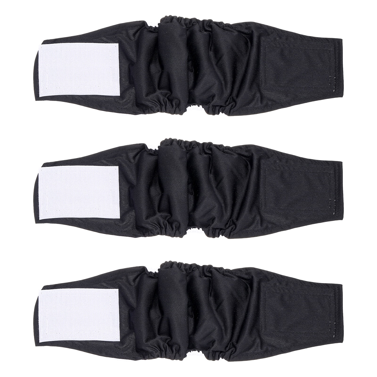 Uxcell Belly Bands for Male Dogs Reusable Washable Dog Diapers High Absorbing Wrap Diapers (3Pcs L Black) Intended for Male Small Doggie/Puppies Training