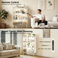 thumbnail image 3 of OUTONLIFE 7-cube Storage Organizer Bookcases with 4 Tapered Legs, Freestanding Display Rack with Light for Living Room, Study Room(White), 3 of 10