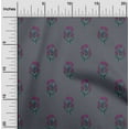 thumbnail image 1 of oneOone Viscose Jersey Gray Fabric Floral Block Sewing Craft Projects Fabric Prints By Yard 60 Inch Wide, 1 of 5