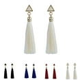 thumbnail image 2 of Women Triangular Long Tassel Earrings Female Rhinestone Fringe Bohemian Triangular Tassel Earrings Female Long Dangle Drop Earrings, 2 of 7