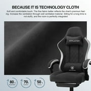 GTPLAYER Ergonomic Pocket Spring Cushion Gaming Chair with Footrest and Linkage Armrests, Black
