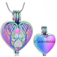 thumbnail image 4 of Paw Print Urn Necklace for Ashes - Pet Cremation Jewelry Angel Wing Heart Urn Locket Pendant with Mini Keepsake Urn Stainless Steel Ash Holder for Dog / Cat Memorial Pendant, 4 of 9