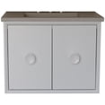thumbnail image 3 of 31 in. Single Wooden Vanity  White with White Concrete Top Rectangle Sink, 3 of 10