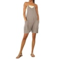 thumbnail image 5 of Xuanfei Women Solid Color V Neck Sleeveless Pockets Cami Jumpsuit Rompers, 5 of 5