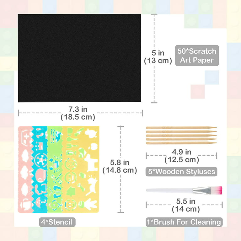 Antika - Mocoosy 60 Pcs Scratch Art Paper for Kids, Rainbow Magic Scratch  Off Paper Sheets Set
