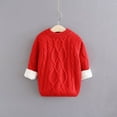 thumbnail image 5 of Scyoekwg Newborn Infants Toddler Baby Boys Girls Warm Sweaters Winter Fleece Thickened Sweaters Casual Round Neck Long Sleeve Solid Color Sweaters Pullover (Red,18 Months), 5 of 6