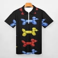 thumbnail image 3 of Balloon Dogs, Black Background Men Zipper T-shirt Summer Casual Short Sleeve T-shirt Top, 3 of 7