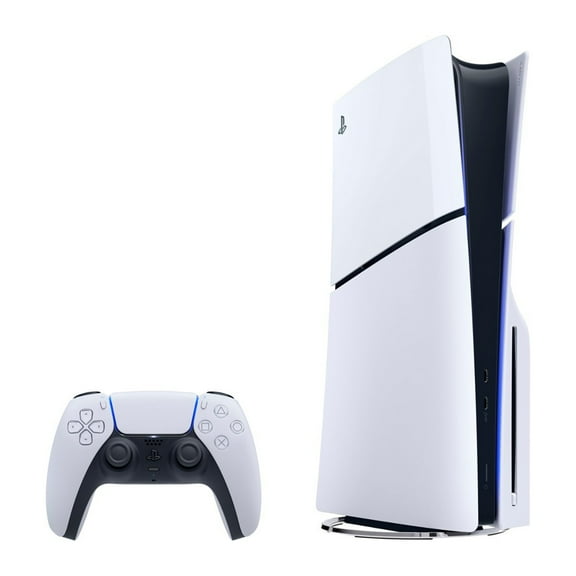 PlayStation 5 Slim Disc Version PS5 Gaming Console, AMD Ryzen Zen 8 Cores CPU 1TB PCIe Gen 4 NVNe SSD with Wireless Controller - Original White - PS5 Disc Slim
