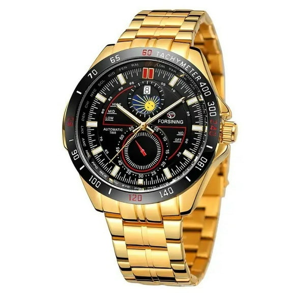 Men's Fashion Stainless Steel Waterproof Sports Luminous Hollow Style Fully Automatic Mechanical Watch With Box