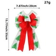 thumbnail image 3 of HomeDM Green Christmas Bows Decorations 7.87" X 13.77" Xmas Wreath Bows Christmas Tree Hanging Ornaments Ribbon Bows for Tree Home Party Front Door Wreath Holiday Decor, 3 of 6