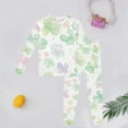 thumbnail image 2 of Children Girl Easter Pajamas Set Cartoon Printed Long Sleeve Pajamas Outfit Comfort Elastic Waistband Cute Clothes for Girls,Green-1,2-3 Years, 2 of 3