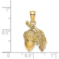 thumbnail image 2 of 14k Gold 3-d Acorn With Single Leaf Charm 24.8x13.5mm Wide Pendant Necklace for Women - 4.3 Grams, 2 of 2
