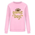 thumbnail image 4 of Mifsaly Football Sweatshirts for Women Game Day Football Glitter Print Sweatshirt Crewneck Long Sleeve Oversized Pullover Team Fans Gameday Outfits M, 4 of 5