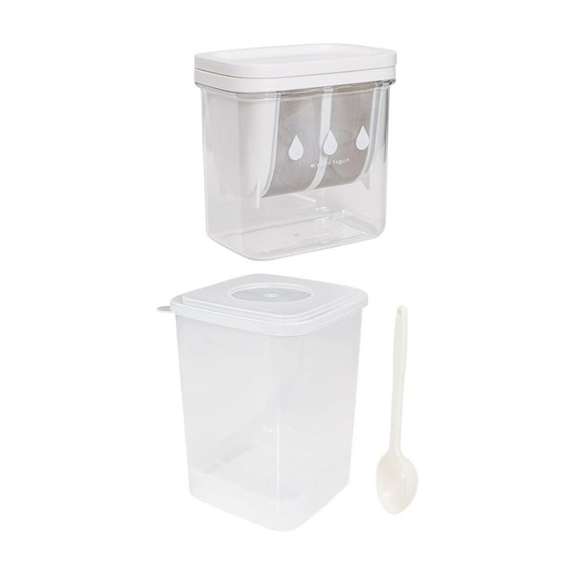 Colador de alimentos para yogur griego, separador de suero para leche de yogur casero con caja y cuchara