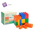 thumbnail image 3 of UNiPLAY Mix Soft Building Blocks - 60-Piece Set for Infant Early Learning, Cognitive Development, and Toddler Creative Play - Ages 3 Months+, 3 of 5