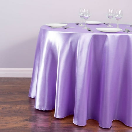 

BIT.FLY Wedding Table Cloth Satin Tablecloth Overlays Round Wedding Party Baby Shower Birthday Banquet Decoration Home Dining Table Cove （228CM/89.76 inches)