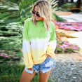 thumbnail image 3 of Women Casual Long Sleeve  Neck Colorblock Sweatshirts, 3 of 5