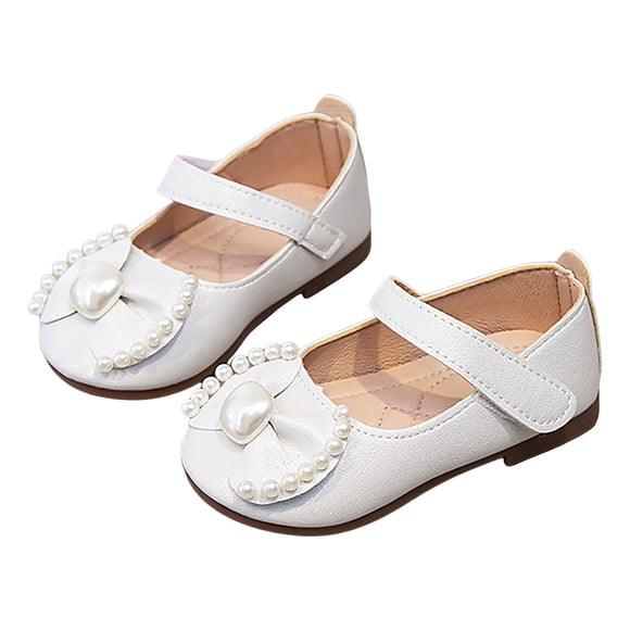 dmqupv Baby Girl Ballet Shoes Fashionable Simple And Versatile Little Leather Shoes For Girls Butterfly Shoes Beige,Size for US 5