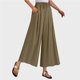 thumbnail image 2 of Pantalones palazzo anchos para mujer: cintura alta con cordón, bolsillos, poliéster, verano, playa, tallas M-XXL, 2 of 4