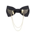 thumbnail image 1 of Minnieouse Corbata Pajaritas Doble capa Moda Hombre Alas Joyas Regalos Decoraciones Anfitrión Fiesta Vestido de novia Novio Banquete Club Accesorios de disfraces Negro H3112-2, 1 of 6