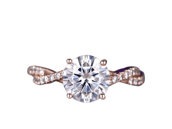 1.25 Ct Round Cut Real 14k White Gold Engagement Wedding Anniversary Band Ring