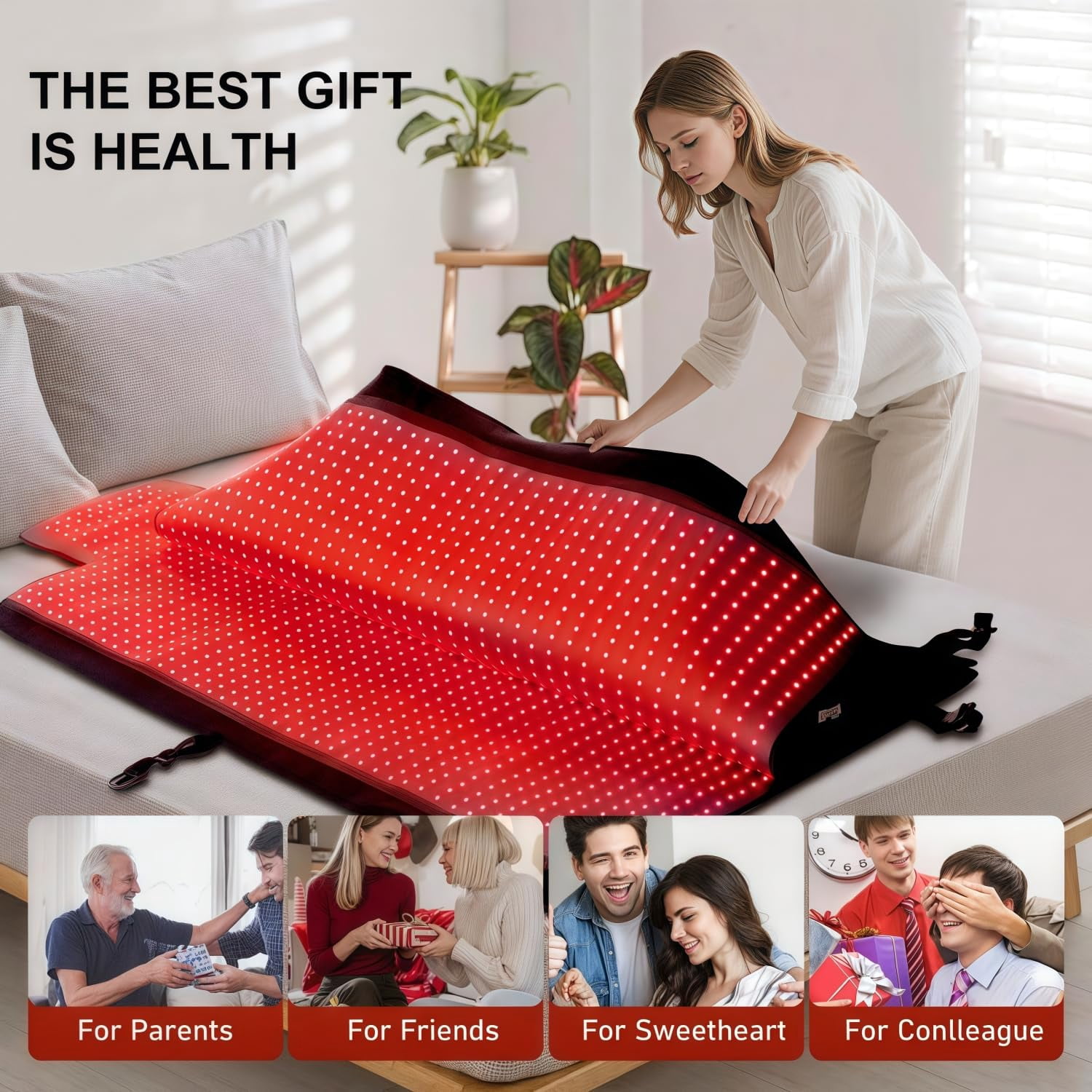New Red Light Therapy Mat Full Body 84.6'x33.5"2680pcs LED Beads 660nm&850nmRed Light Therapy Device