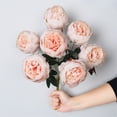 thumbnail image 4 of Valentine's Day Peonies Artificial Flowers, Ongmies Artificial Peony Flowers Faux Silk Hydrangea Bouquet Wedding Home Table Decor Reusable Bouquet of Rose Flower for Birthday Wedding, 4 of 4