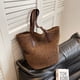 thumbnail image 1 of Bolso de mano para mujer, bolso bohemio para axila de paja, bolsos de compras tejidos grandes (café), 1 of 8