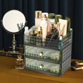 thumbnail image 3 of Makeup Organizer with Stackable Drawers Large Capacity Makeup Vanity Organizer with Compartment 3 Tier Cosmetic Storage Rack  Pattern Makeup Case Organizer for Dresser Bathroom Bedroom, 3 of 6