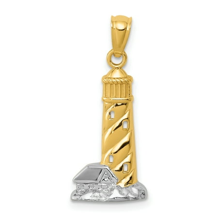 Lighthouse Charm Gold Plated - 14k Yellow Gold Lighthouse Pendant Charm Necklace Sea Shore Man Gift For Dad Mens For Him