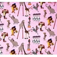 thumbnail image 2 of 1 Yard - Madagascar Circus Animals on Pink Stripe Cotton Fabric (Great for Quilting, Sewing, Craft Projects, Throw Pillows & More) 1 Yard X 44" Wide, 2 of 3