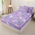 thumbnail image 2 of Metsweet Magic Horse Zipper Full Size Comforter Sets with Fitted Sheet and 2 Pillowcases, Cute Floral Rainbow Butterfly Zipper Bedding Set,4pcs, 2 of 6