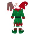 thumbnail image 4 of Conjunto de accesorios para disfraz de elfo para fiesta de Navidad y Halloween para niños y niñas, orejas de elfo, campanas, pompones, sombrero de Navidad, vestido, zapatos con cinturón, 4 of 5