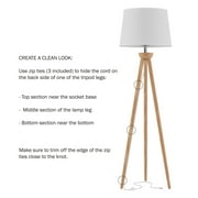 Lavish Home Tripod Floor Lamp – LED Standing Light with Oak Wood Base
