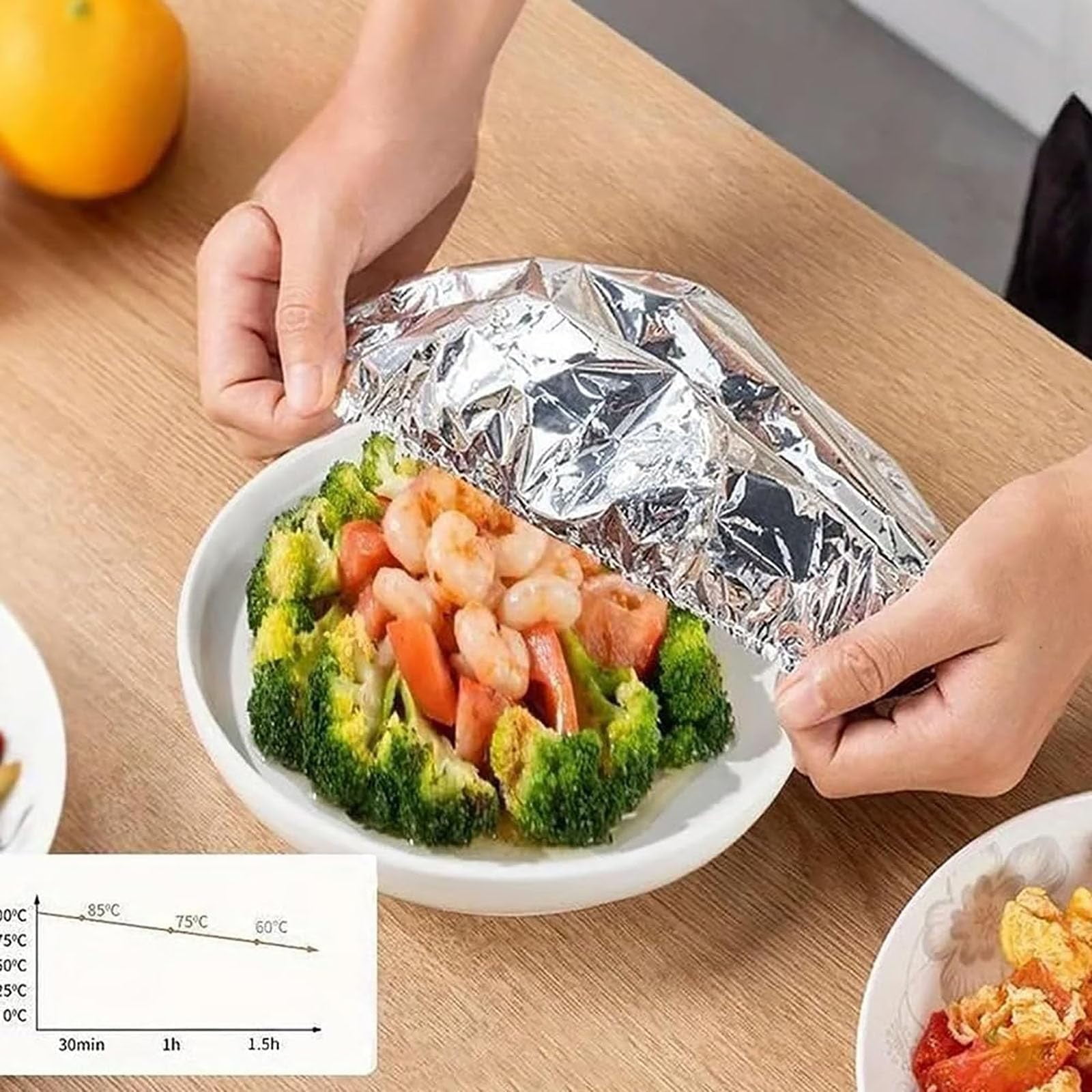 Reusable Thickened Aluminum Foil Food Covers Insulation Tin Foil Covers For Kitchen Keep Food Hot & Fresh Aluminum Foil Lids 20PCS Disposable Aluminum Foil Insulation Covers Food Grade Aluminum Foil