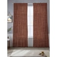 thumbnail image 3 of Sheer Curtains 84 Inches Long 2 Panels, Vintage Dark Brown Linen Rod Pocket Curtain Voile Draperies, Farm Burlap Texture Light Filtering Window Treatment for Living Room Kitchen Bedroom, 3 of 8