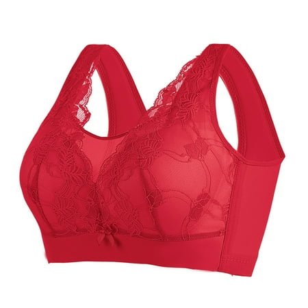 Women Wire Free Basic Brassiere Lady Everyday Bra Comfort Minimizer Bras Push Up Bras Bralettes Breathable Wireless Underwear Lace Embroidery Brassiere