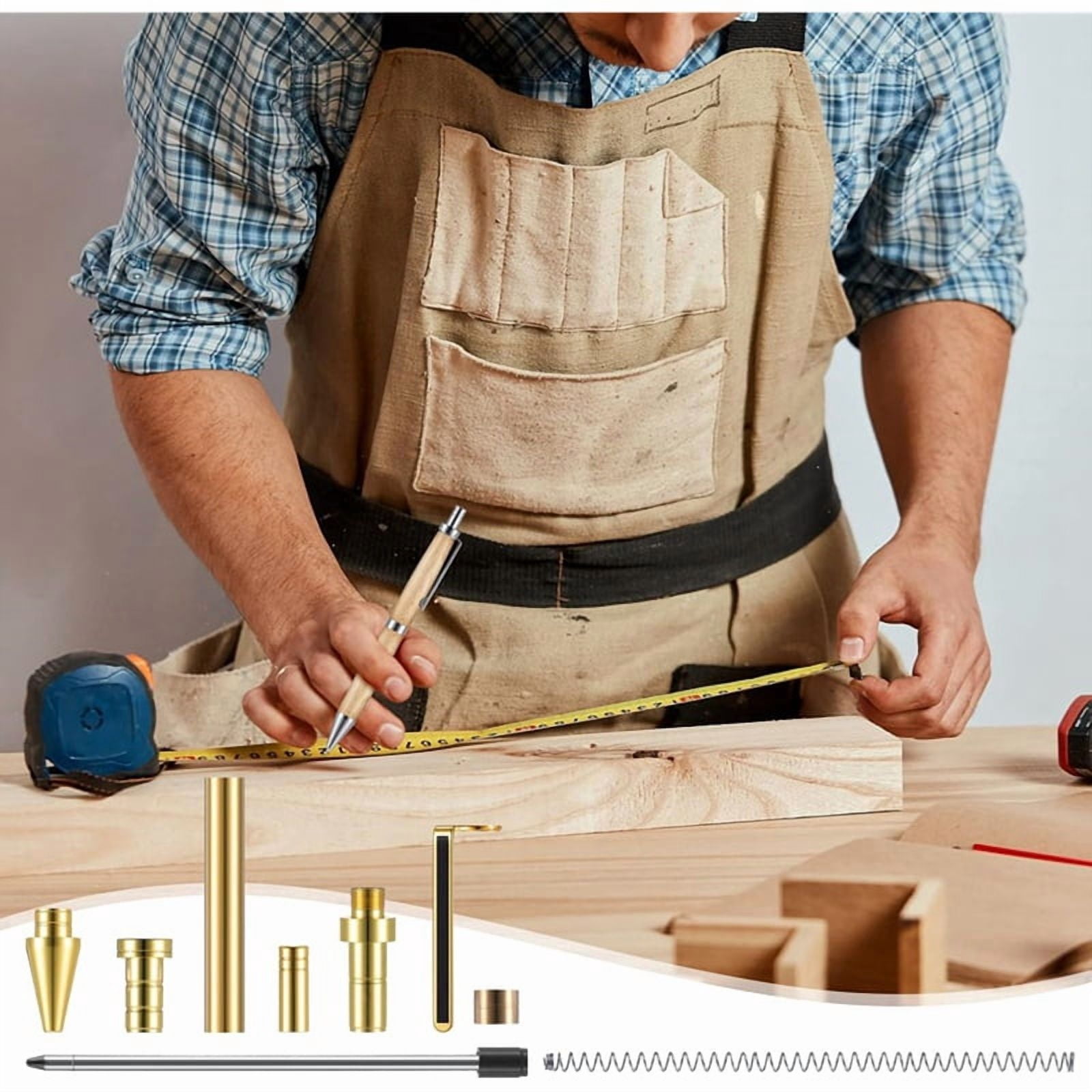 20 Pieces Retractable Pen Kit for Wood Turning 7mm Click Pen Kit with Refills Lathe Turning Supplies for DIY Friends