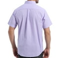 thumbnail image 2 of Coevals Club Men Short Sleeve Button Down Up Cotton Casual Soft Solid Top Shirt (Purple 3# L), 2 of 4