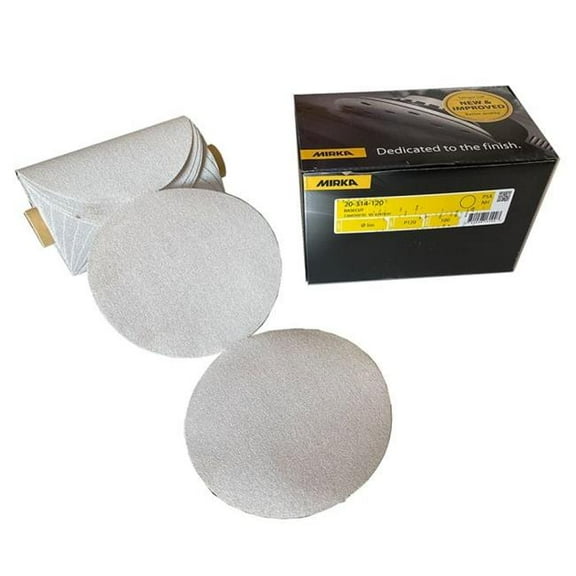 Mirka MA20.314.220 5 in. 220 g Base Cut Adhesive Sanding Disc, 100 Per Roll