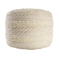thumbnail image 2 of Ox Bay Amadeus Striped Farmhouse Cotton Ultra-Soft Indoor Ottoman Pouf, White/Beige, 18" x 18" x 14", 2 of 5