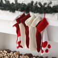 thumbnail image 1 of wonima02 6 Pcs Dog Christmas Stocking for Family 18 Inch Large Stocking Pet Paw Christmas Stocking Red White Knitted Stocking Hanging Ornament for Family Fireplace Holiday Decor, 1 of 1