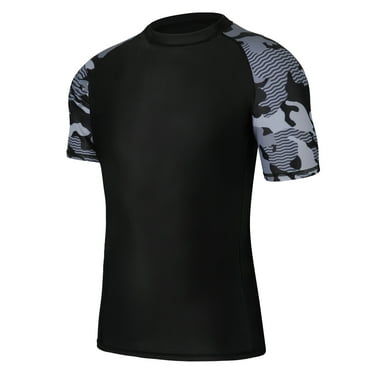 Lalamelon Men's UPF 50  Swim Shirts Sun Protection Short Sleeve Lightweight SPF UV Swimming Rash Guard