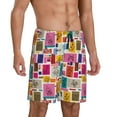 thumbnail image 2 of Pofeuu Cute Doodles Print Men's Soft Woven Elastic Waistband Sleep Pajama Short-XX-Large, 2 of 6