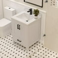 thumbnail image 4 of Ayna Decors Rooh 24 in White Bathroom Vanity Set with White Quartz Countertop and Brass Faucet | Pop-Up Drain and P-Trap Included | Black Hardware, 4 of 10
