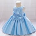 thumbnail image 4 of JAHH Flower Girl Dresses for Wedding Kids Girls Sleeveless Ruffled Princess Bridesmaid Pageant Gown Birthday Party Wedding Dress for Wedding Holiday Partys Gowns(2-3 Years,Blue), 4 of 9