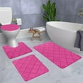 thumbnail image 5 of Muecwrye 4PCS Bathroom Rug Sets, Bathroom Accessories Clearance! U-Shaped Contour Toilet Rug, Soft Comfortable Water Absorption Non-Slip Bath Mat, Shower Mat for Floor, Room Door Mat, 5 of 6