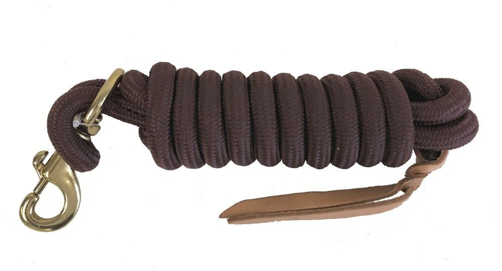 AJ Tack Wholesale 9 Foot Nylon Lead Rope with Leather Popper 